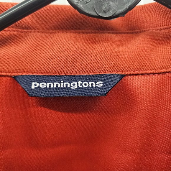 Penningtons Burnt Orange Snap Button Front Closure Long Sleeve Collared Shirt - Picture 3 of 12
